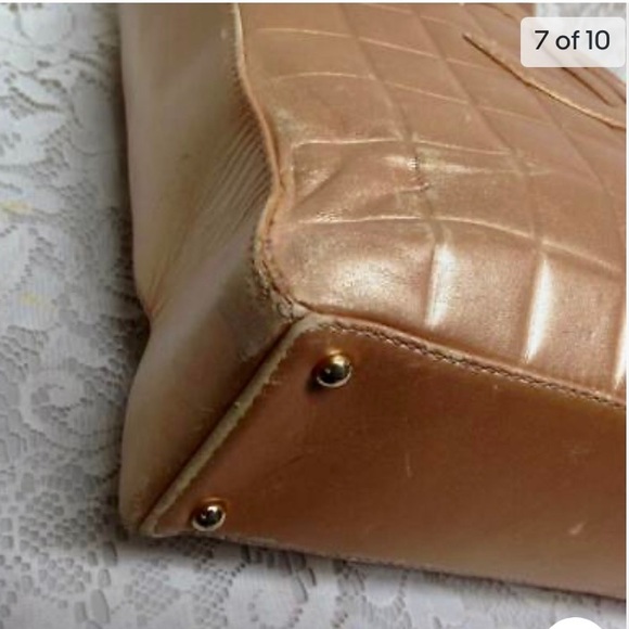 Authentic Chanel Gold Lambskin Chico Bar Handbag 11.5in x 11in x 3in - Picture 7 of 10